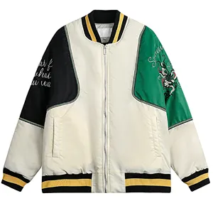 Veste universitaire de haute qualité pour hommes, broderie personnalisée, patchwork, style streetwear, coupe-vent, unisexe, manteau d'hiver Y2k - Product Image 1