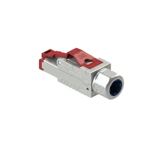 Red cat8 rj45 metal connector tool free shielding cat 8 plug network ethernet modular male connector 8p8c