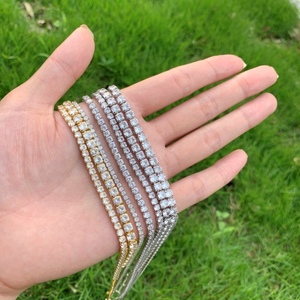 Collana 925 <span class=keywords><strong>Tennis</strong></span> da donna con zircone cubico 2mm 3mm <span class=keywords><strong>di</strong></span> alta gioielleria in argento Sterling - Product Image 2