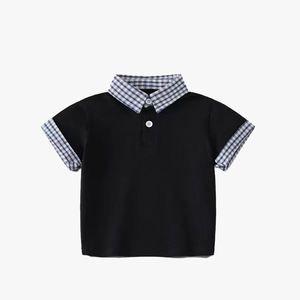 Polo de Manga Corta para Niños, Camiseta de Verano para Niños Pequeños, Cuello Solapa a Cuadros, 100% Algodón, Estilo Moderno - Product Image 6