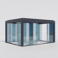 Venta directa de fábrica, toldo de pérgola de aleación de aluminio para jardín, Patio, pérgola hecha a medida con puerta de vidrio