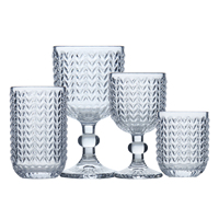 StarLuckINT – Lot de verres à vin texturés en cristal, avec pied sphérique, pour banquets et mariages