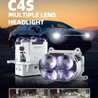 SANVI 3.0 pouces C4S Argent LED 6000K Phare Bi-Feux (Hi/Lo) à Lentille Projecteur Système d'Éclairage Automobile 12V 68W 8000 Lumens Nouveau Universel