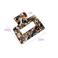 Barrette à cheveux en acrylique de haute qualité, petite, 5 cm, décorative, carrée, en acétate imitation écaille de tortue, barrette à cheveux en feutre imitation écaille