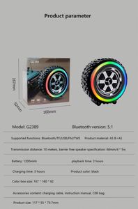 New Tire Shape Design <b>Speaker</b> Portable Mini Outdoor <b>Wireless</b> <b>Speaker</b> with Battery Power Manufacturing Supply - Product Image 2