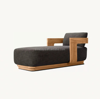 Chaise longue moderne en teck Sedona, imperméable, pour patio, jardin, plage et piscine