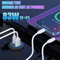 Cargador USB para Auto de 12V con Puerto USB C de 65W PD3.0 y Carga Rápida 3.0 de 18W