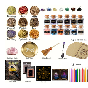 Juego de Brujería Grande de 89 Piezas al por Mayor, Juego de Iniciación <span class=keywords><strong>para</strong></span> Altar de <span class=keywords><strong>Brujas</strong></span>, Juego de <span class=keywords><strong>Hechizos</strong></span> <span class=keywords><strong>para</strong></span> <span class=keywords><strong>Principiantes</strong></span>, Juego de Suministros de Brujería - Product Image 1
