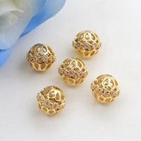 Accessoires de fabrication de bijoux en argent plaqué or cuivre creux rond fleur entretoise pour femmes collier bracelet