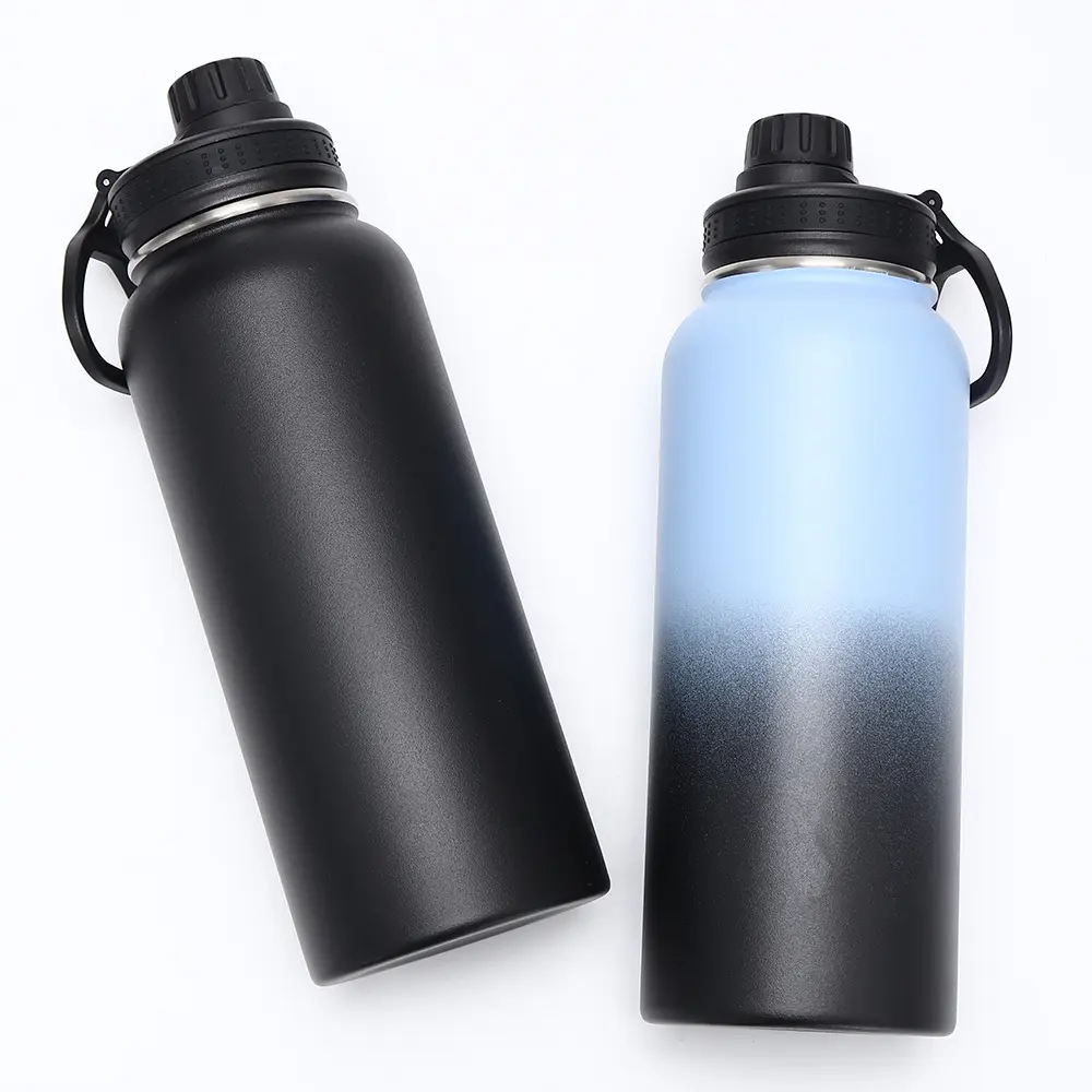 Heiß und kalt Benutzer definiertes Logo 32 Unzen 64 Unzen Weithals Sport Thermal Drink Cup Doppelwandige vakuum isolierte Edelstahl-Wasser flasche
