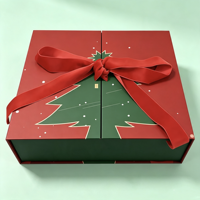 Cajas de Regalo de Cartón Rígido Laminado Magnético de Doble Puerta, Personalizadas y de Lujo, para Joyería, Cosméticos, Velas, Carteras, Marcos de Fotos, Regalos de Navidad