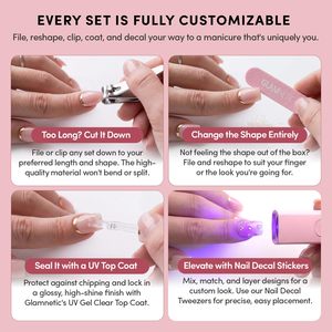 <span class=keywords><strong>Uñas</strong></span> Postizas Glamnetic - Estilo Francés Elegante |   <span class=keywords><strong>Uñas</strong></span> postizas cuadradas medianas con moderna punta francesa micro, calidad de salón |   15 Tamaños - 30 - Product Image 6