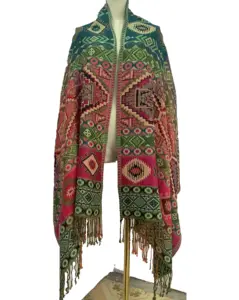 Женская шаль из пашмины с карманами, зимний теплый шарф двойного назначения, оптовая продажа