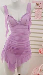 Women's Plus Size XXL Sexy Lingerie Intimates Exotic Transparent Canvas Crocheted ODM 2-Piece Seamless Jumpsuit Set Decoration - Product Image 5