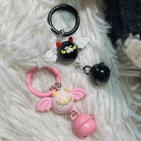 Porte-clés en plastique léger, style couple, motif elfe diable de dessin animé mignon, pour Halloween, breloque de sac noire, vente en gros