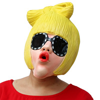 Masque de mascarade amusant en latex pour Halloween, cosplay Lady Gaga, pour les jeunes adultes