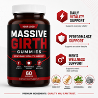 Gummies MASSIVE GIRTH OEM pour la vitalité masculine avec Maca, Ashwagandha, Ginseng, Zinc – Complément alimentaire à base de plantes