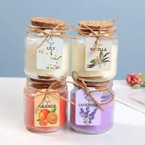 Fashion New Transparent Empty Soybean Candle Container 120ml Candle Jars With Cork