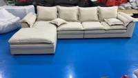 Sofá en Forma de L de Diseño Moderno y Creativo de Lujo, Sofá de Salón Color Crema con Área de Descanso, Conjunto de Sofá Esquinero en Forma de L para el Hogar