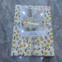 Parure de lit quatre pièces en kapok lavé, super douce, épaisse, en fil double couche, avec jupe de lit à effet 3D, style frais et délicat