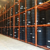 Structure en acier robuste Centre de distribution de pneus Chariot de stockage vertical pliable modulaire pour pneus