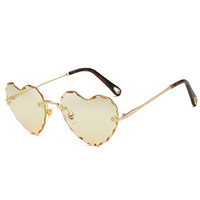 Lunettes de soleil Love sans cadre avec bordure en diamant, verres UV400, New Ocean Sheet HD, lunettes de soleil décoratives européennes et américaines, vente en gros