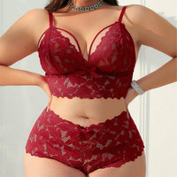 Pakaian Dalam Wanita Plus Size Yicheng, Seksi, Berenda, Transparan, Piyama, Baju Rumah, Setelan Wanita, Spandex/Nylon, Bernapas