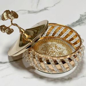 Décoration de luxe légère pour salon, style européen nouveau, boîte à bonbons en verre de cristal, pot de rangement - Product Image 3