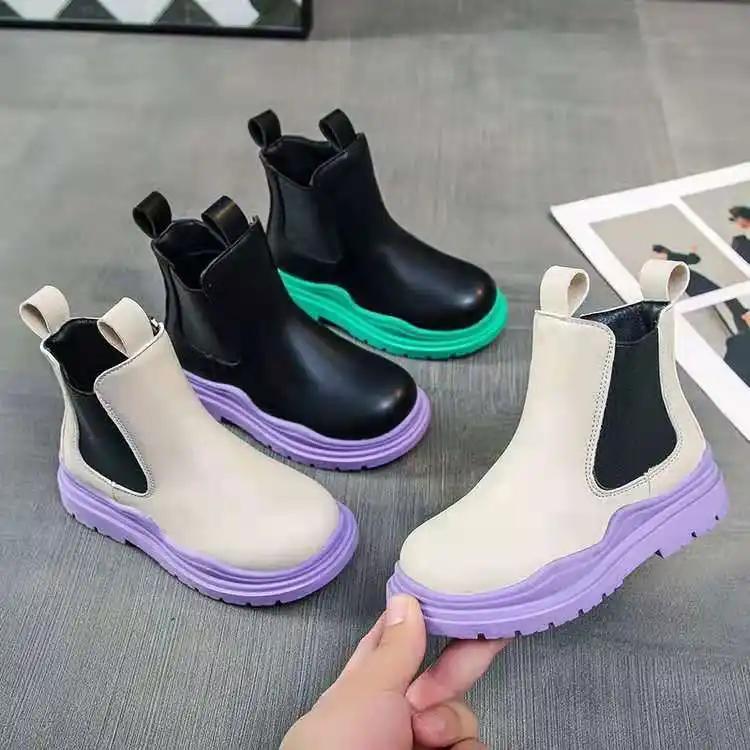 Botines de estilo moderno para niños y niñas, botas de chimenea para exteriores, zapatos, 2021