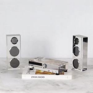 Modern Creative Transparent <b>Crystal</b> Ornament Speaker <b>Set</b> for Home or Office Living Room Decoration - Product Image 5