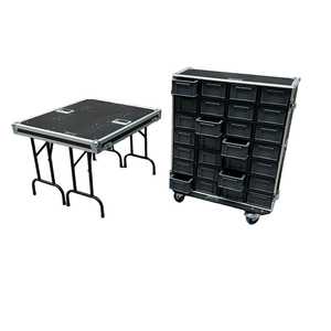 KKMARK Flight Case Mobile con Telaio in Alluminio, Cassetti Euro e Tavolo da <span class=keywords><strong>Lavoro</strong></span> per Eventi Sportivi e Touring - Product Image 6