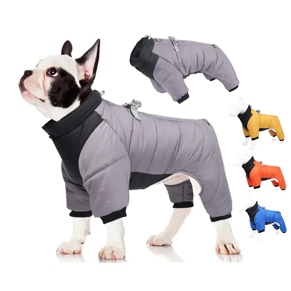 Freddo imbottito collare regolabile in cotone copricetto invernale caldo per cani vestiti per animali domestici vestiti per cani di piccola taglia