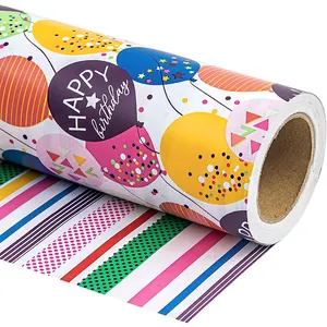 Индивидуальный логотип крафт упаковочная бумага высокого качества подарочная упаковочная бумага для детей дешевая упаковочная бумага с принтом