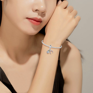 Bracciale con <span class=keywords><strong>ciondolo</strong></span> a tema Oceano placcato argento personalizzato all'ingrosso per donna, perline fai da te per braccialetti con animali domestici. - Product Image 6