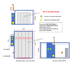 غرفة طلاء فاخرة للأسفل بالكامل 26 قدمًا * 14 قدمًا * 11.5 قدمًا ، غرفة طلاء بخاخ مثبتة في السيارة - Product Image 4