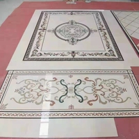 Médaillon en marbre personnalisé, motif de pierre naturelle, mosaïque en marbre à jet d'eau