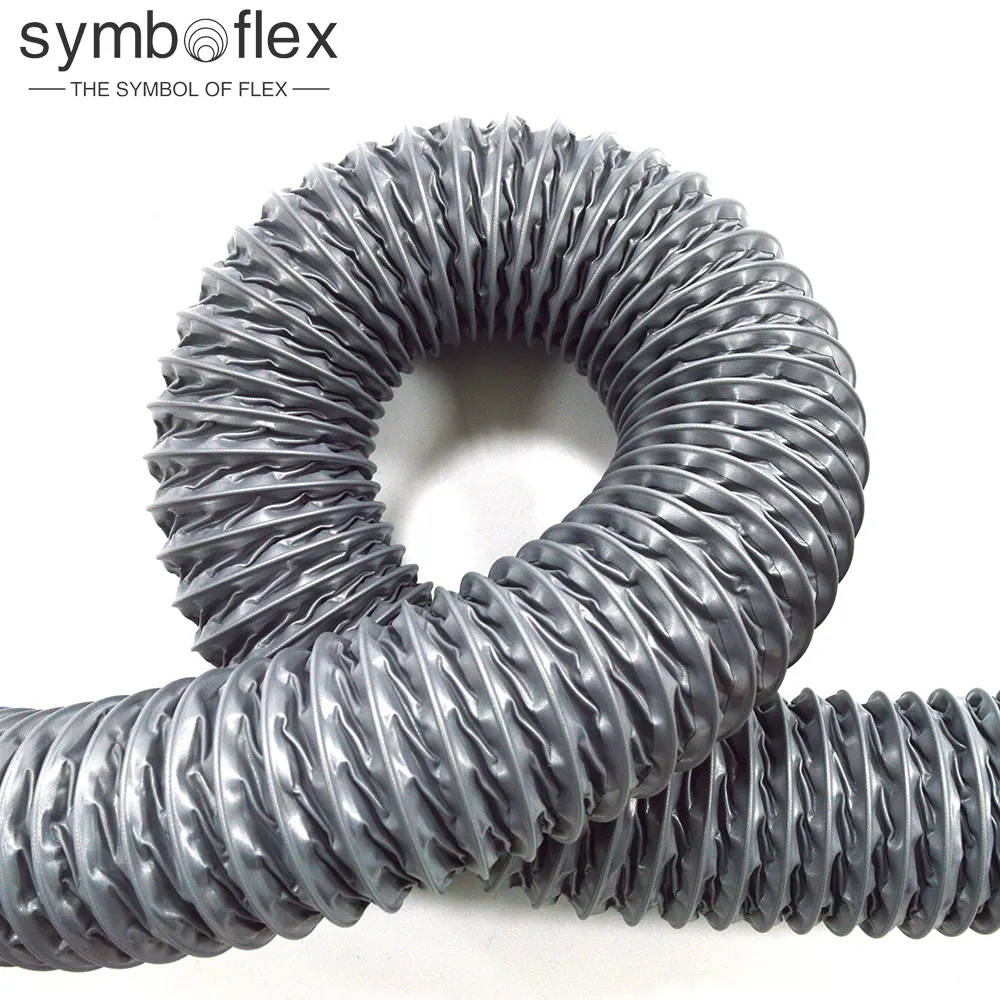 High Tensile Strength Small Bending Radius Tarpaulin Duct PVC Coated Polyester Fabric Hose for Suction of Engine Exhaust Gas