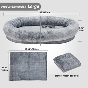 C4P Großhandel Extra Großes Luxus-Plüsch Beruhigungs-Hundebett Oval Bequem für Große Hunde 67x47x10 (Zoll) - Product Image 6