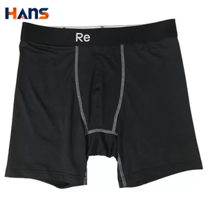 Hans Men's Solid Color <b>Boxer</b> Shorts Comfortable Breathable Sports Underwear <b>Custom</b> Logo Available - Product Image 1