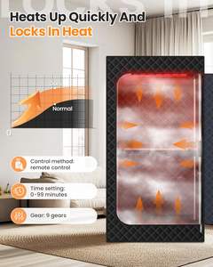 Sauna vapeur portable OEM ODM avec logo personnalisé, vente en gros directe d'usine, cabine de vapeur personnelle avec télécommande pour la relaxation - Product Image 5