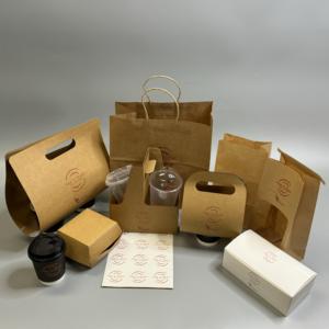 Groothandel Bruine Kraft Papieren Zakken Accepteren Op Maat Gemaakte Print Voorraad Cadeau Zak Fast Food Weg Te Nemen Twisted Handvat Boodschappentas - Product Image 2