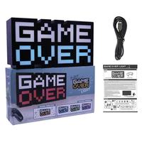 Lampe LED idéale pour P-Station avec commande vocale et couleurs changeantes, lampe de bureau GAME OVER pour les fans de jeux, lumière d'ambiance