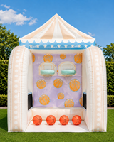 Jeu gonflable de cirque, carnaval, sport, lancer de balles et d'anneaux, 5 jeux en 1, combo gonflable, jeu sportif pour enfants et adultes