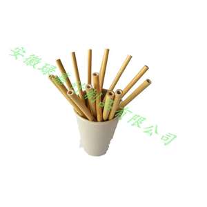 Pailles en bambou LJ-BS003 biodégradables, couleur unie, ustensiles de boisson pour fêtes, hôtels, restauration, vente en gros - Product Image 3