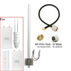 12dBi 2.4G 5.8G Dual band omni AP wifi anten 2.4ghz 5.8ghz açık baz istasyonu Omni fiberglas wifi oitdoor anten