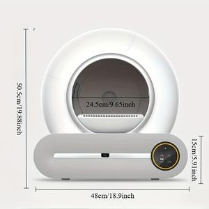 صندوق فضلات القطط الأوتوماتيكي لإزالة الروائح مع تطبيق للتنظيف الذاتي والحماية، سهل التنظيف وخفيف الوزن يصل إلى 10 كجم - Product Image 5