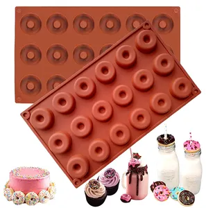 New Product Idea 2024 Factory Best Seller Products 18 Cavity Donut Baking Mold BPA free Food Grade Silicone Mini Donut Moulds