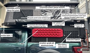 Mini <span class=keywords><strong>Camper</strong></span> Leggero Moderno Slide-in <span class=keywords><strong>4x4</strong></span> con Tetto Sollevabile per Pickup, Guscio con Struttura in Alluminio, Capacità 2 Persone - Product Image 5