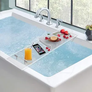 透明亚克力浴缸托盘浴室浴架毛巾储物架浴缸置物架定制