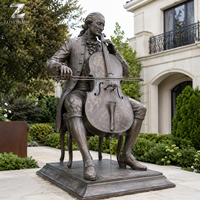 Bronze-Musiker-Statue in Lebensgröße, Cello-Skulptur für Außenbereich, Garten-Kunst, Maßanfertigung für Hotel, Villa, Park, Öffentliche Plätze, Dekor-Hersteller
